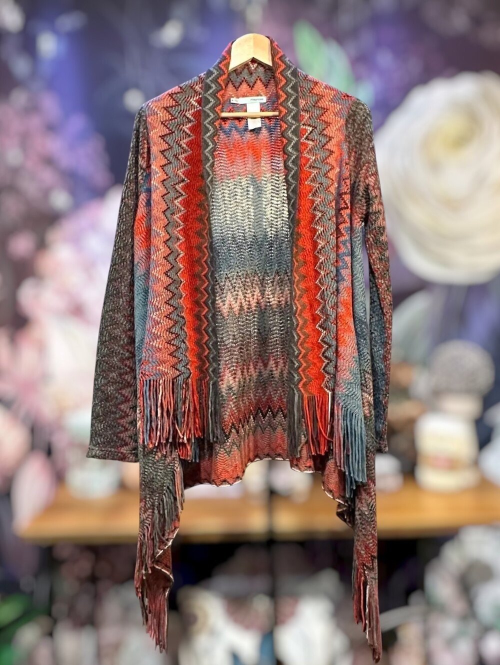 Maurices M Southwestern Fringe Longline Cardigan Boho Western Statement Festival